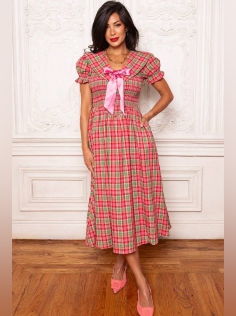 Ivy City Co Alice dress is Rosewood Tartan